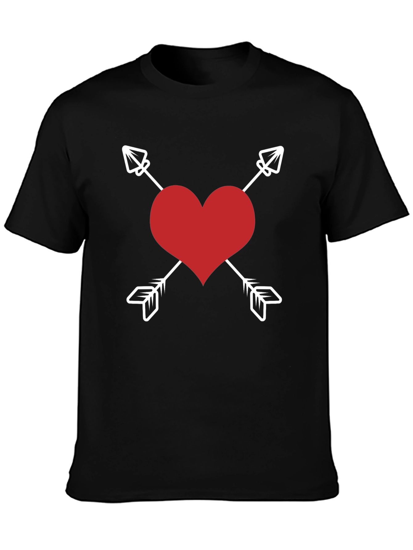 Heart Arrows Graphic Tee - Black Valentines Day Shirt