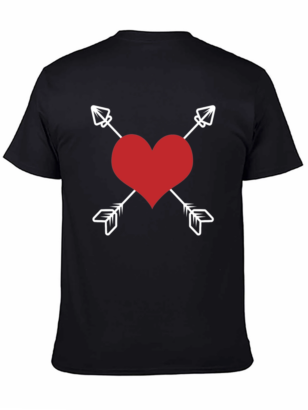 Heart Arrows Graphic Tee - Black Valentines Day Shirt