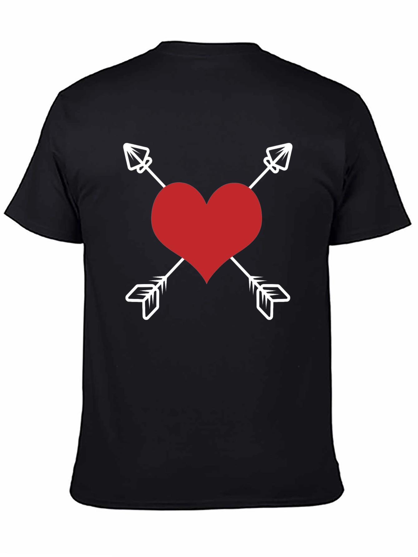 Heart Arrows Graphic Tee - Black Valentines Day Shirt