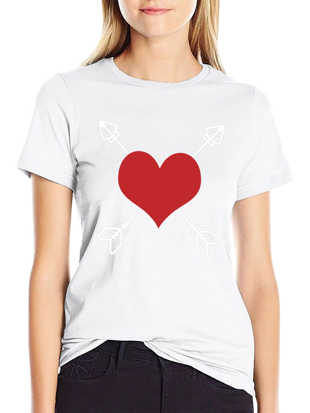Heart Arrows Graphic Tee - Black Valentines Day Shirt