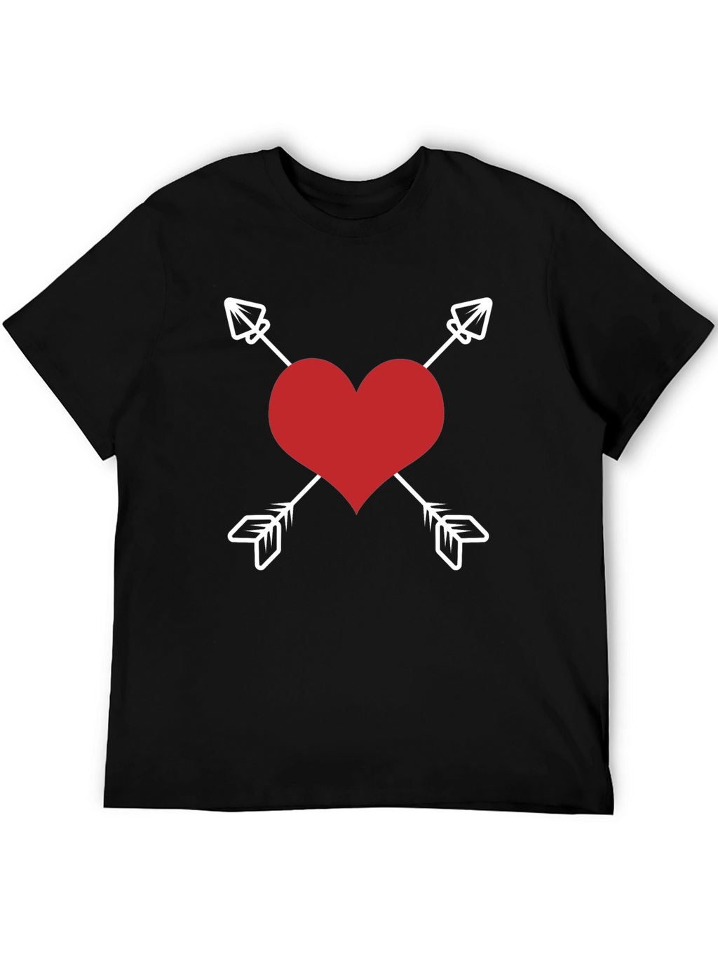 Heart Arrows Graphic Tee - Black Valentines Day Shirt