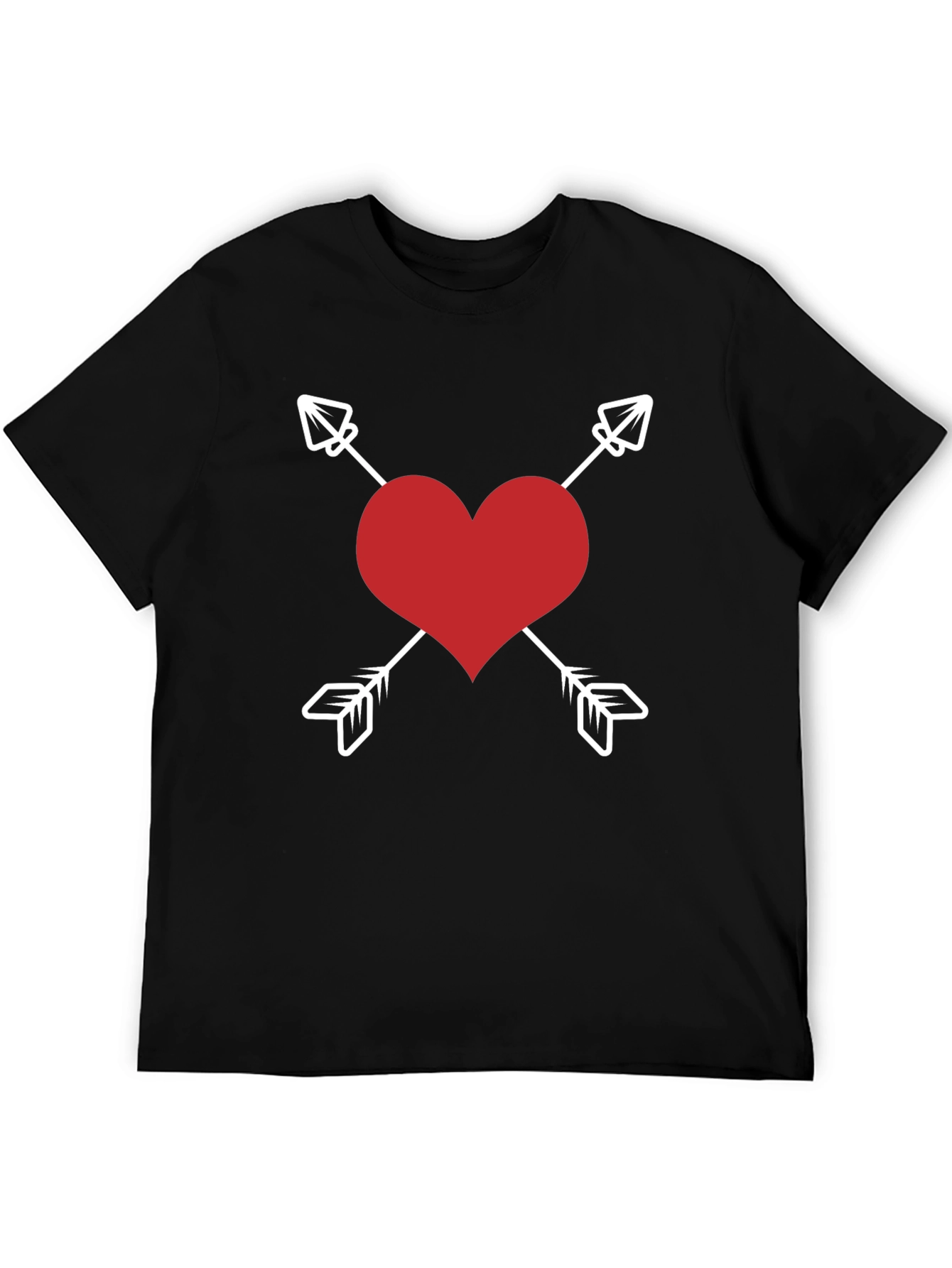 Heart Arrows Graphic Tee - Black Valentines Day Shirt