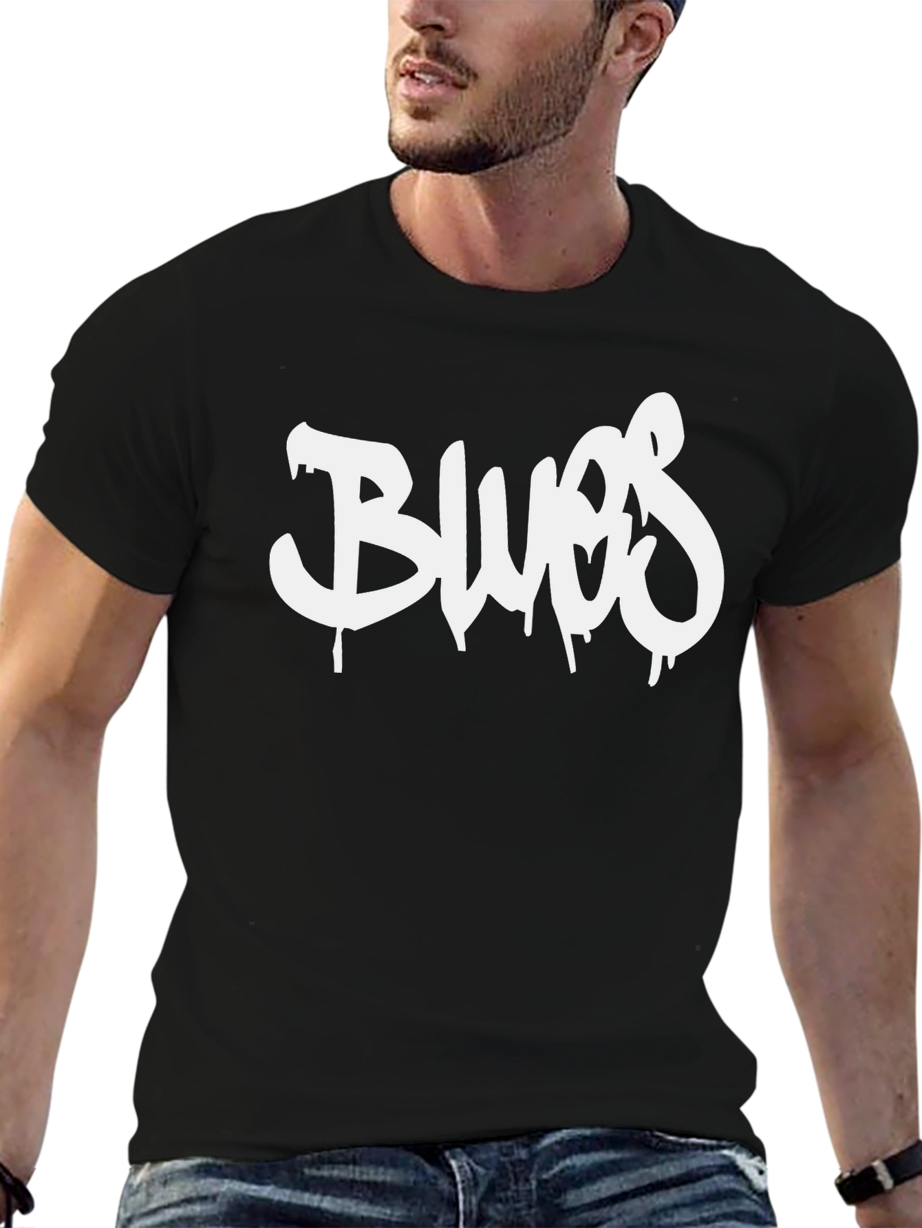 Black Blues Graphic T-Shirt - Casual Style