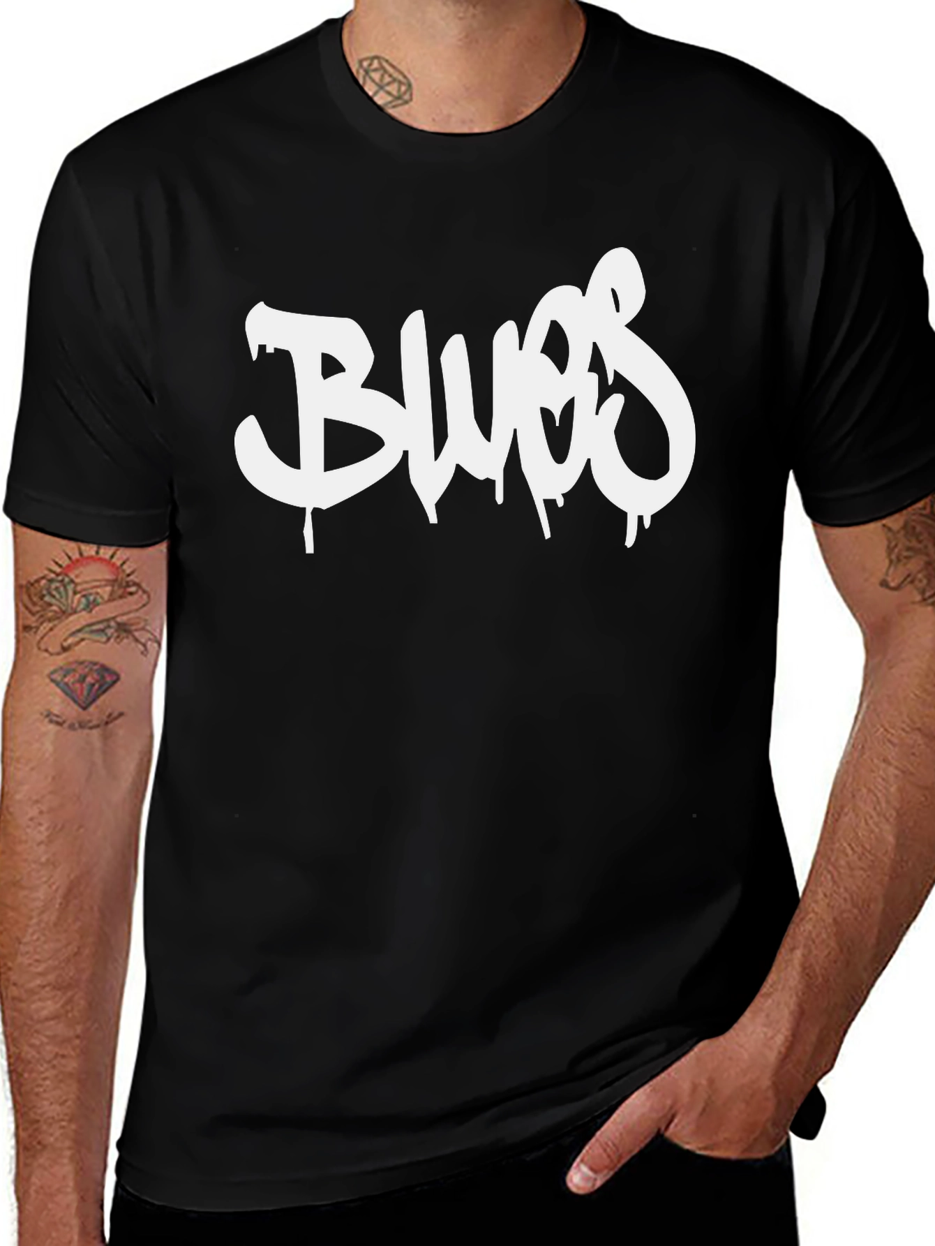 Black Blues Graphic T-Shirt - Casual Style