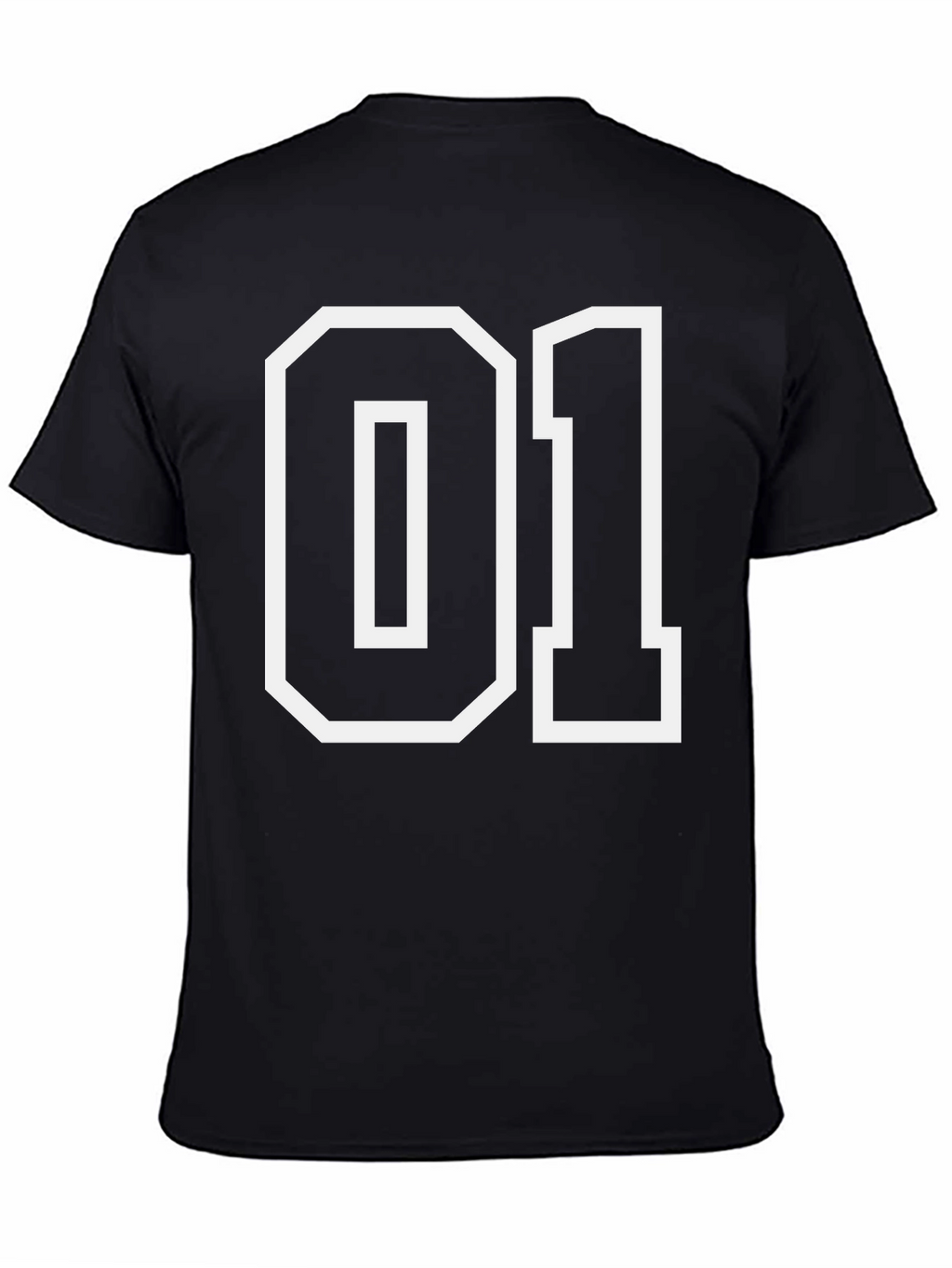 Black 01 Graphic Tee - Bold Number Design