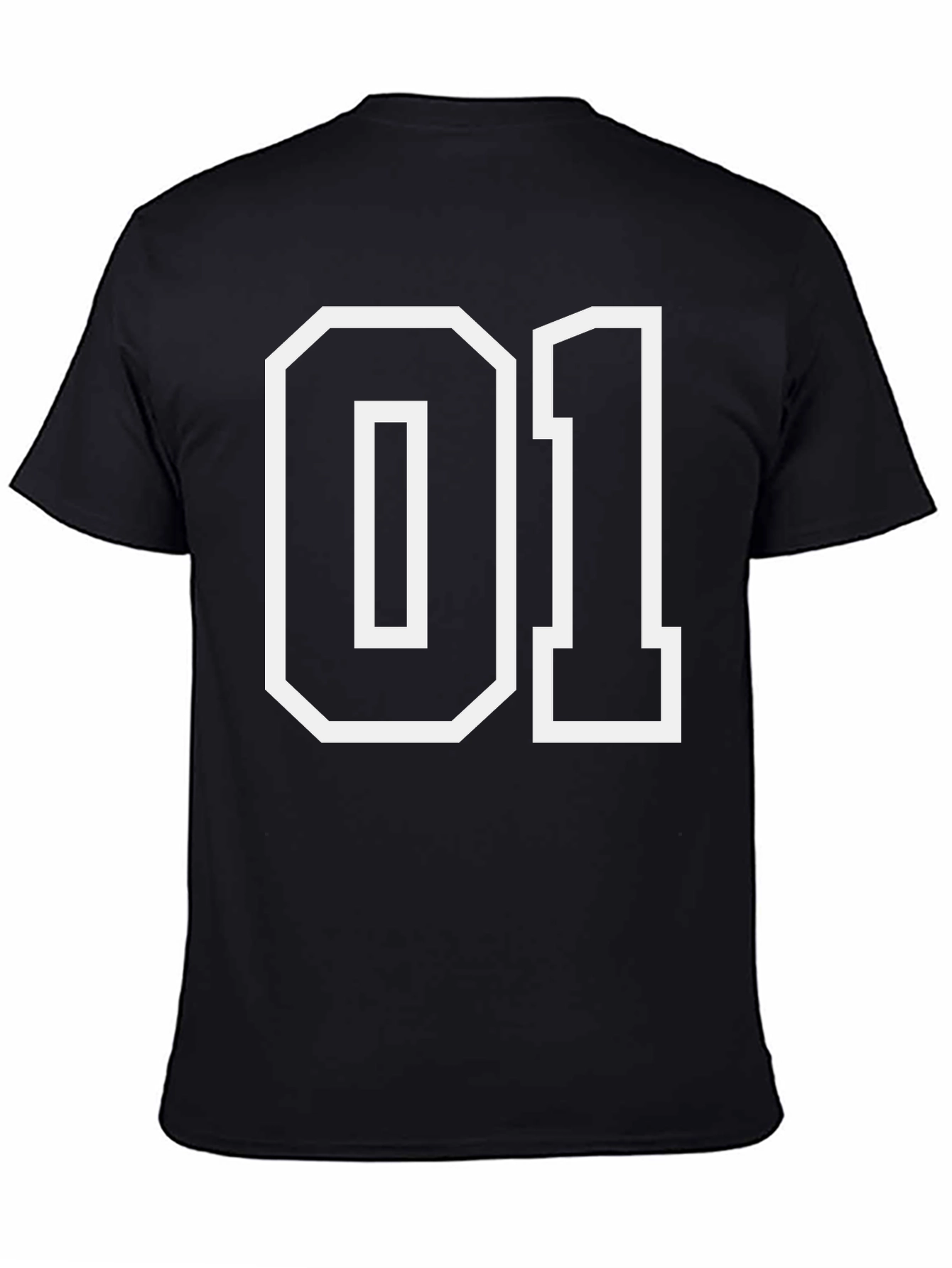 Black 01 Graphic Tee - Bold Number Design