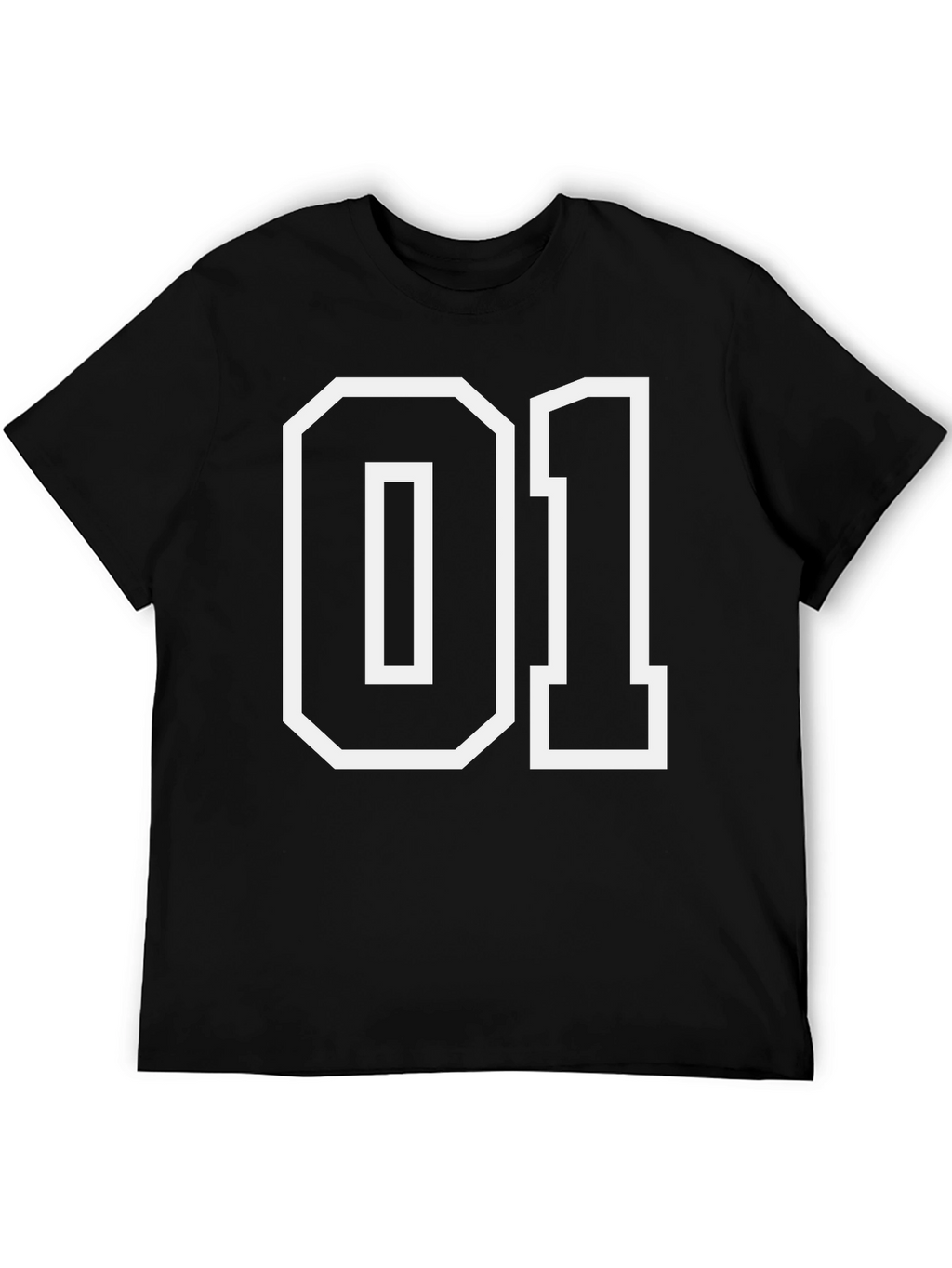 Black 01 Graphic Tee - Bold Number Design