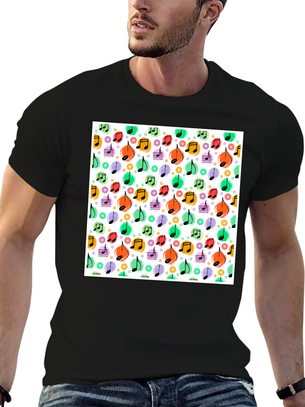 Funky Music Notes T-Shirt - Cool Graphic Tee