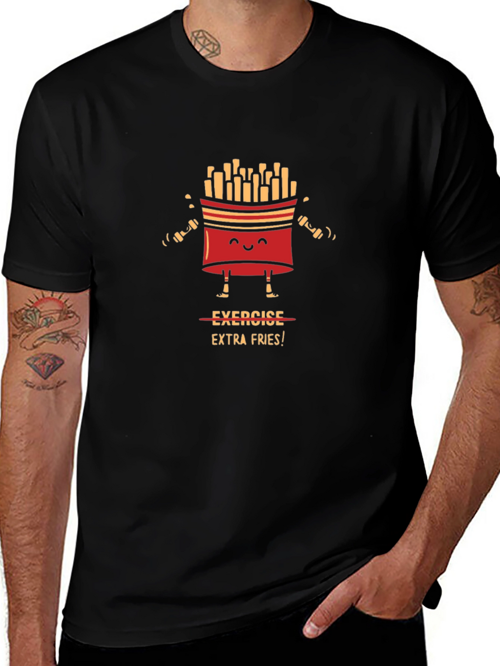 Exercise Extra Fries Graphic T-Shirt