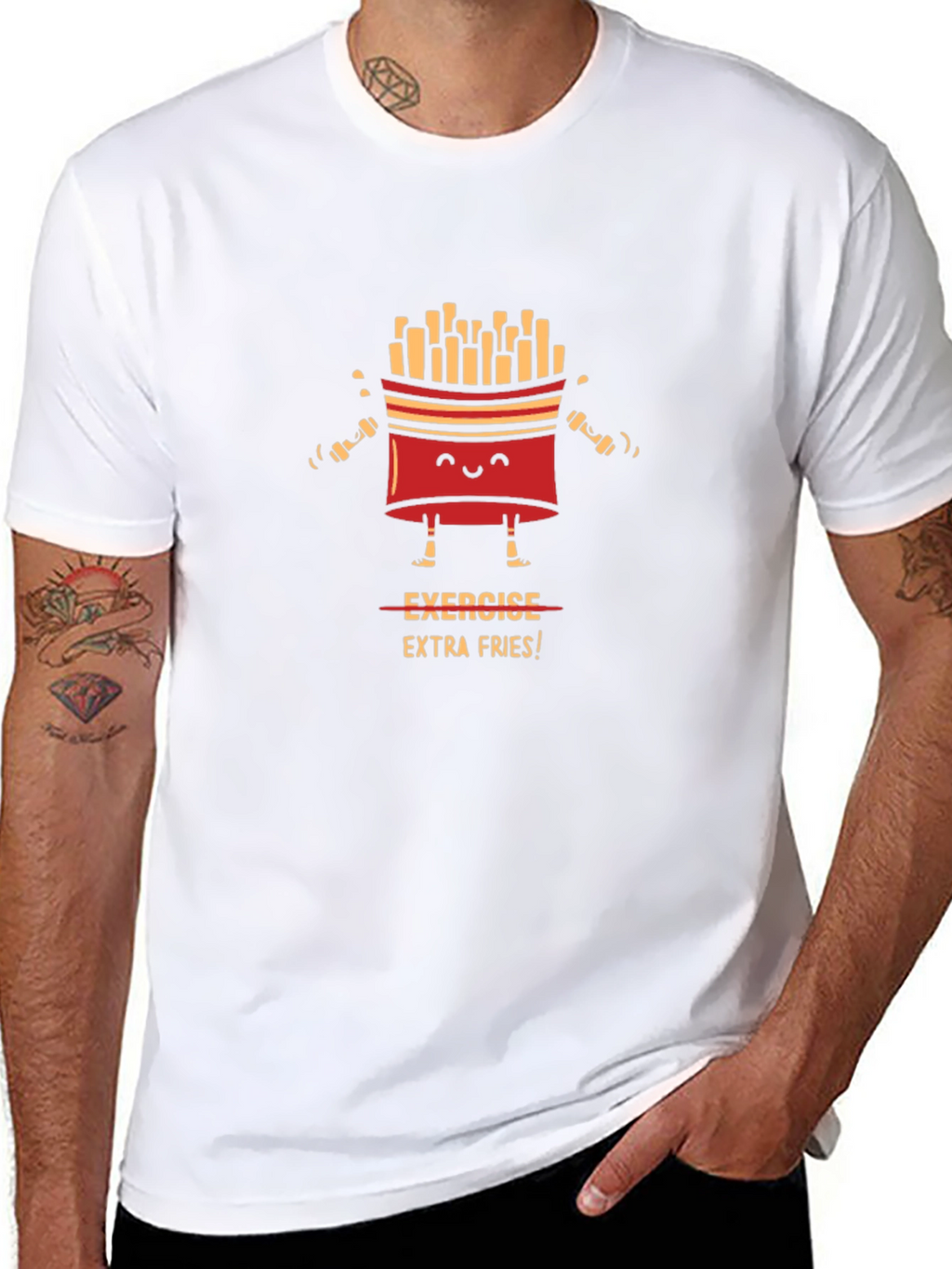 Exercise Extra Fries Graphic T-Shirt