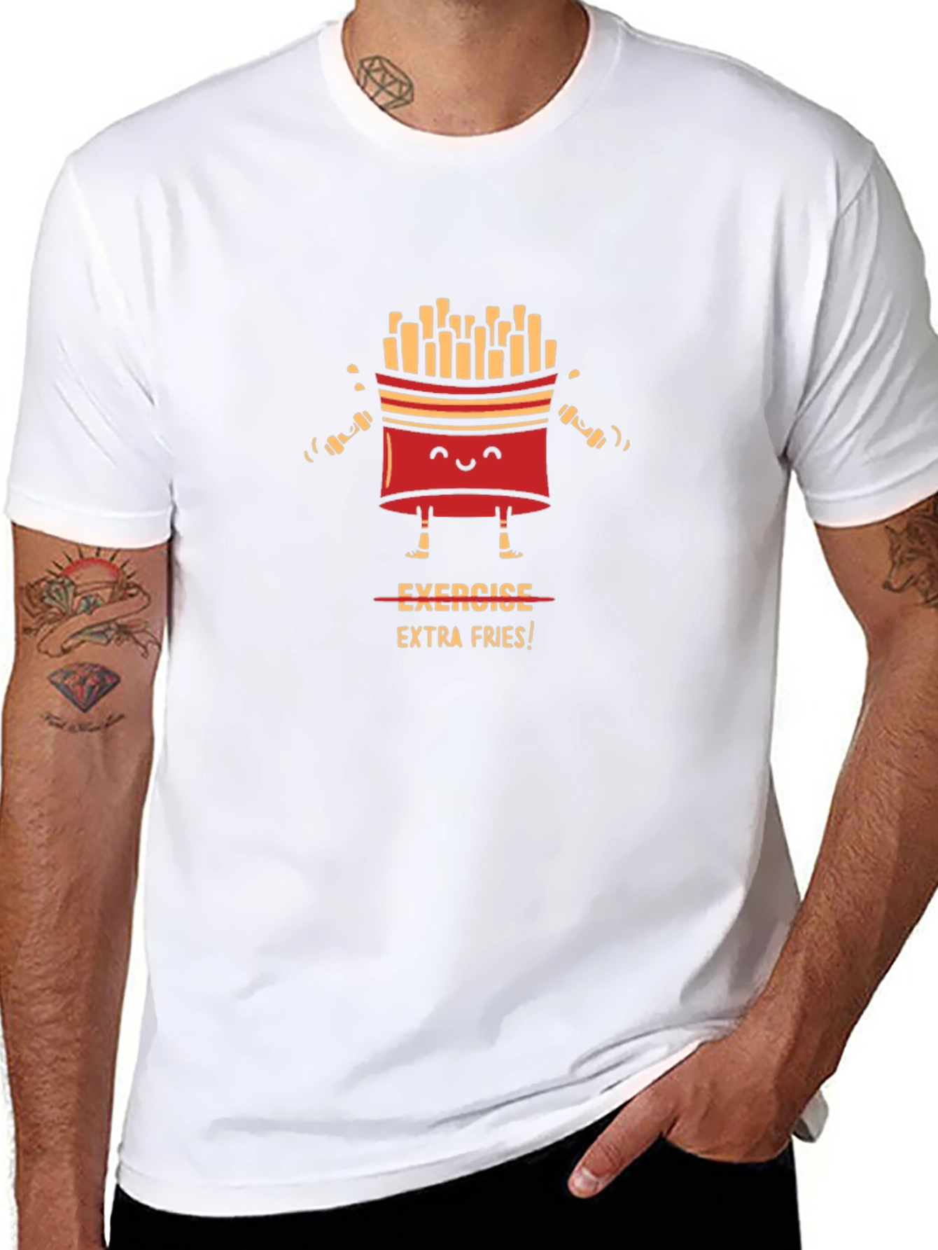Exercise Extra Fries Graphic T-Shirt