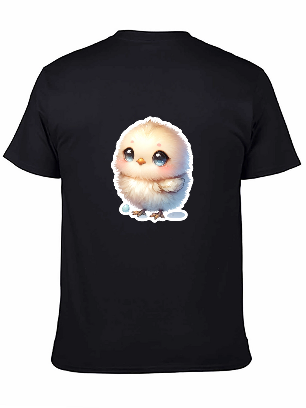 Cute Chick Graphic Tee - Black Cotton Blend T-Shirt