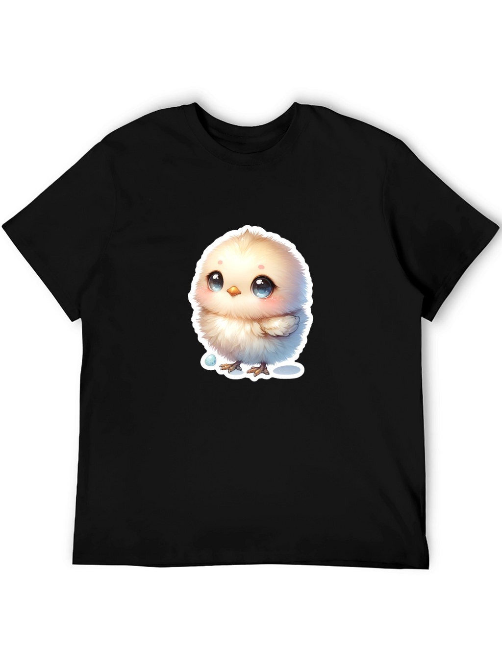 Cute Chick Graphic Tee - Black Cotton Blend T-Shirt