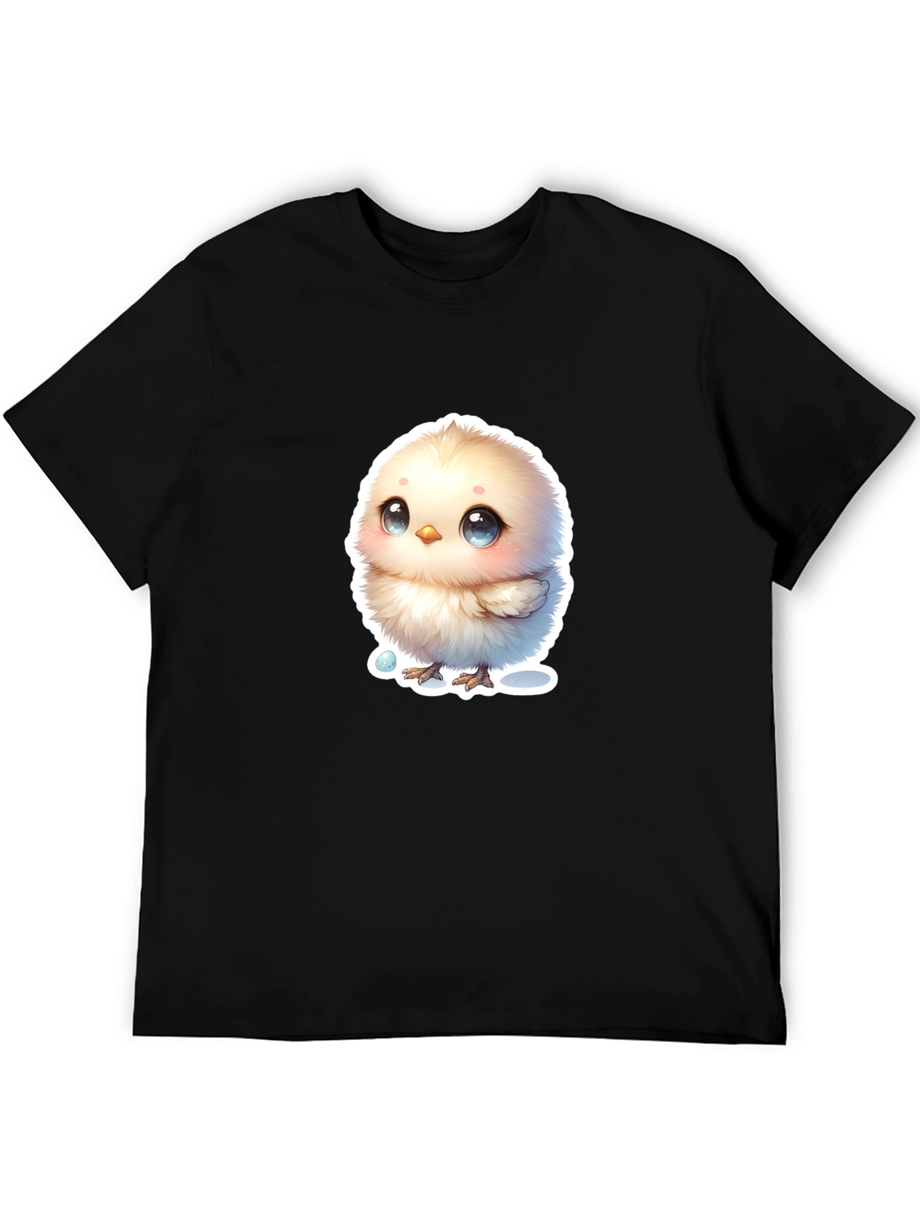 Cute Chick Graphic Tee - Black Cotton Blend T-Shirt