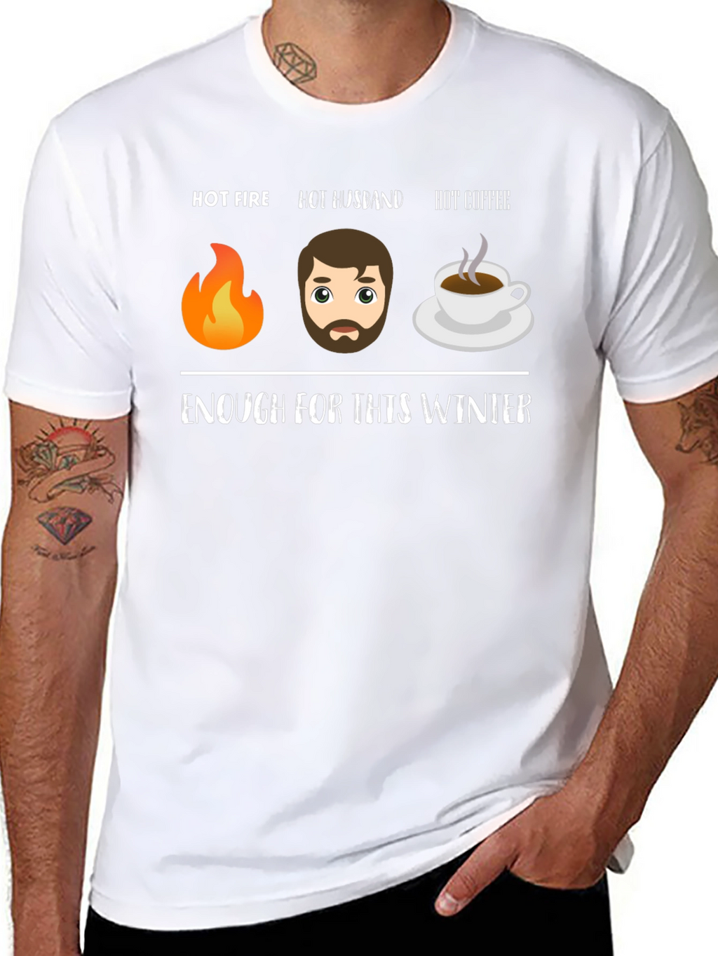 Hot Fire Husband Coffee Funny Winter T-Shirt
