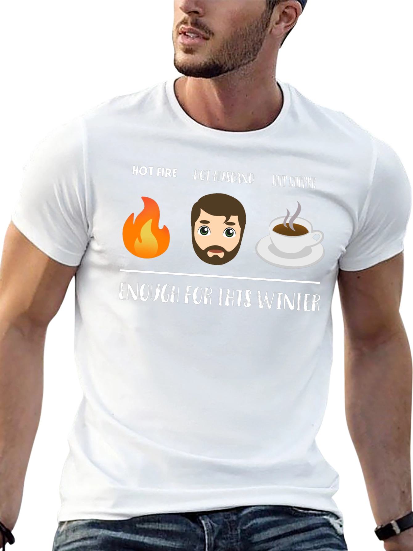 Hot Fire Husband Coffee Funny Winter T-Shirt