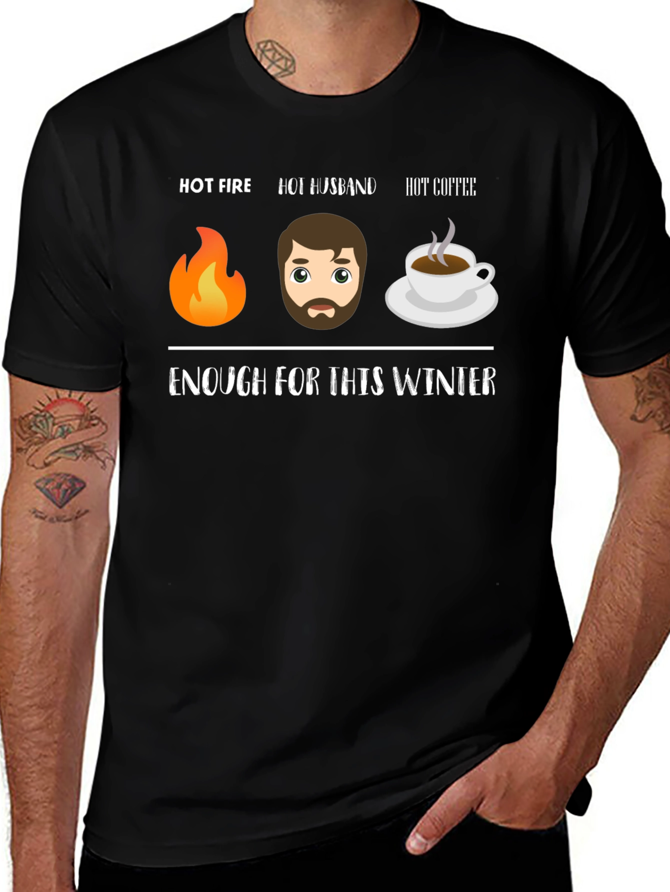 Hot Fire Husband Coffee Funny Winter T-Shirt
