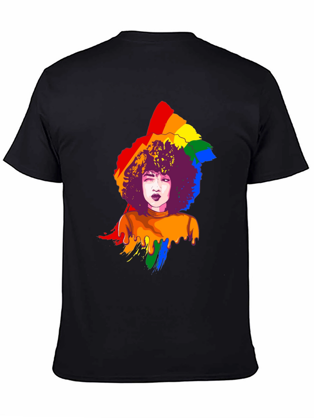 Rainbow Afro Graphic Tee - Pride Month T-Shirt