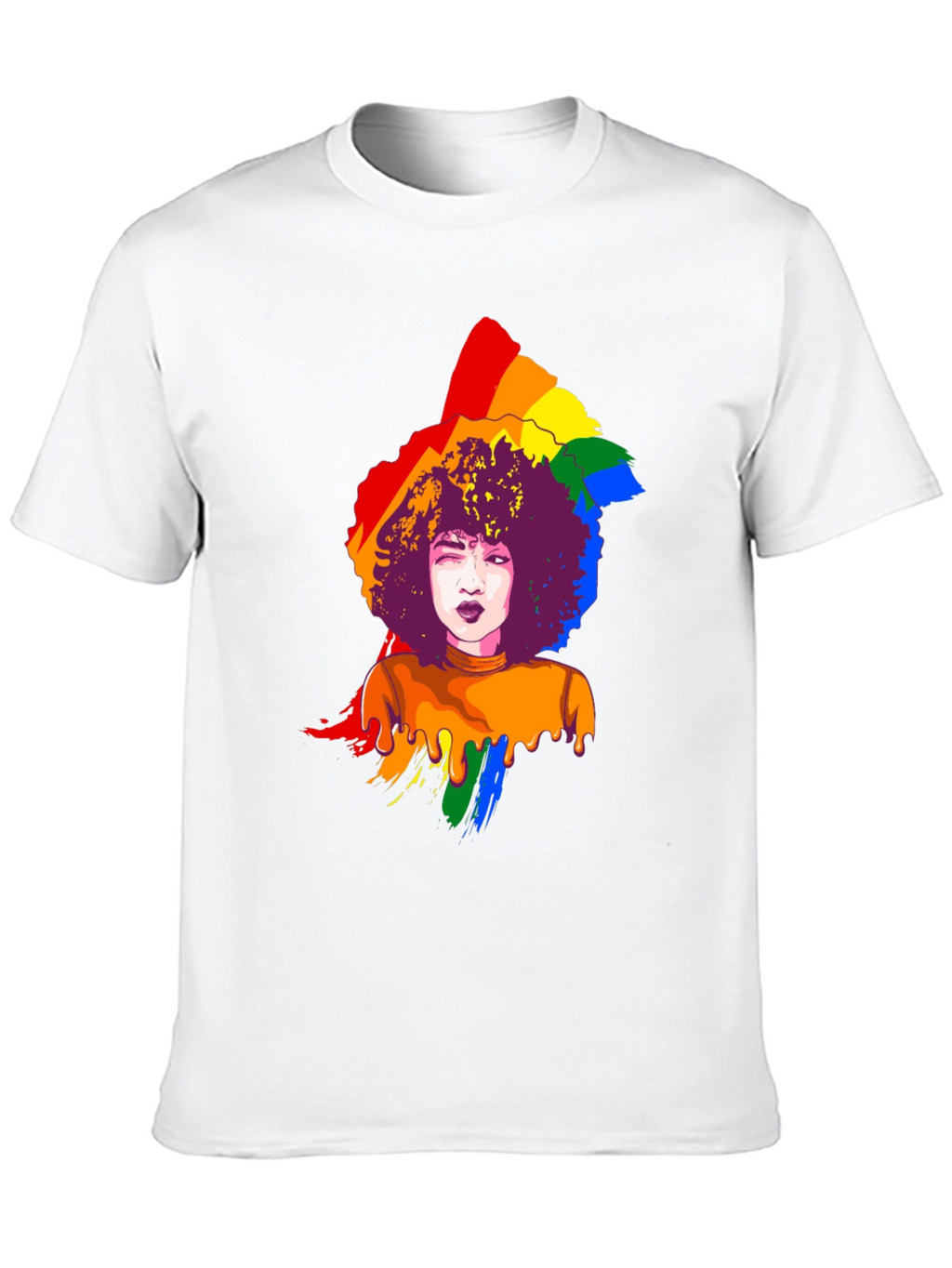 Rainbow Afro Graphic Tee - Pride Month T-Shirt