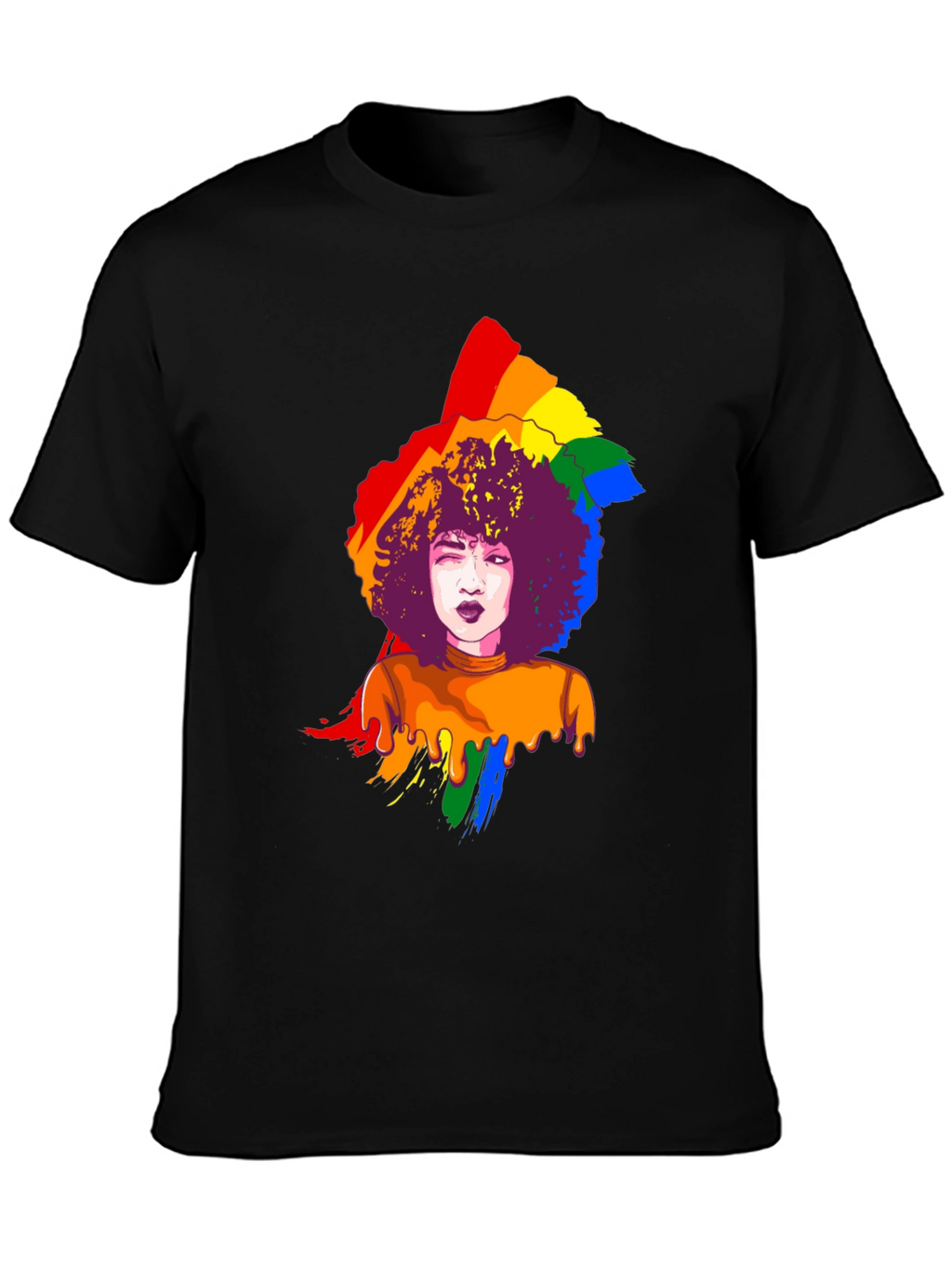 Rainbow Afro Graphic Tee - Pride Month T-Shirt