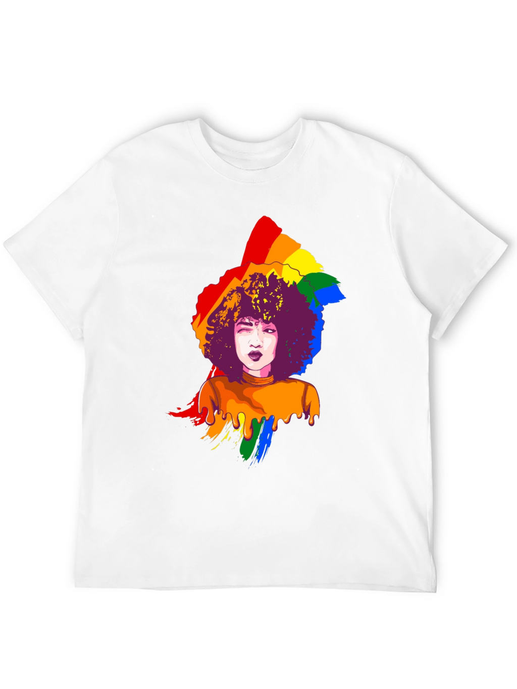Rainbow Afro Graphic Tee - Pride Month T-Shirt