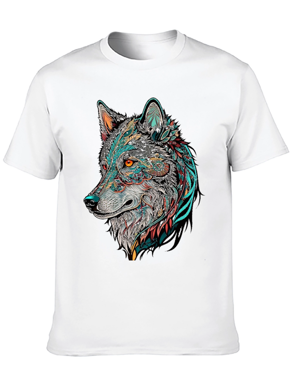 Wolf Graphic Print Black T-Shirt