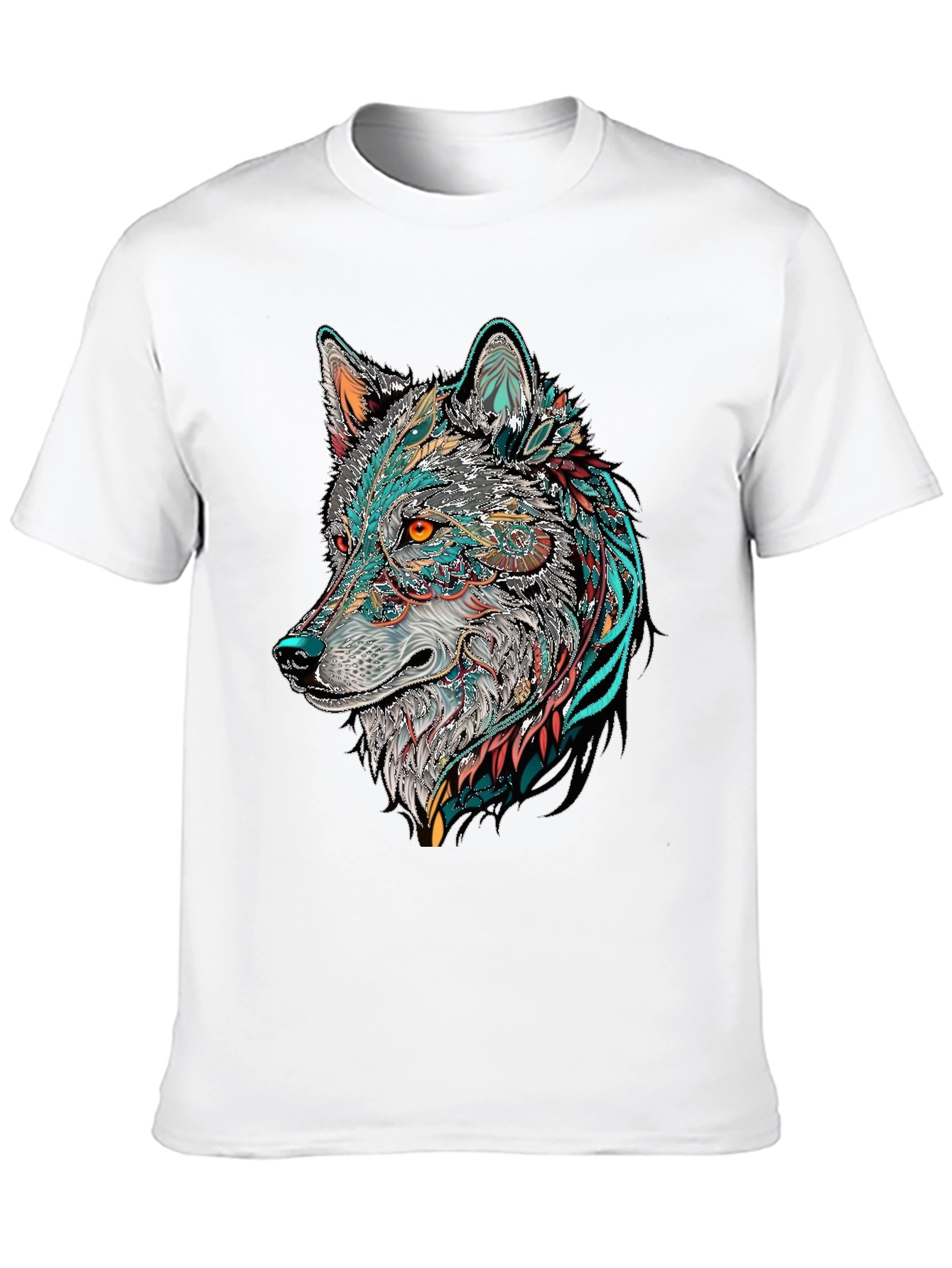 Wolf Graphic Print Black T-Shirt