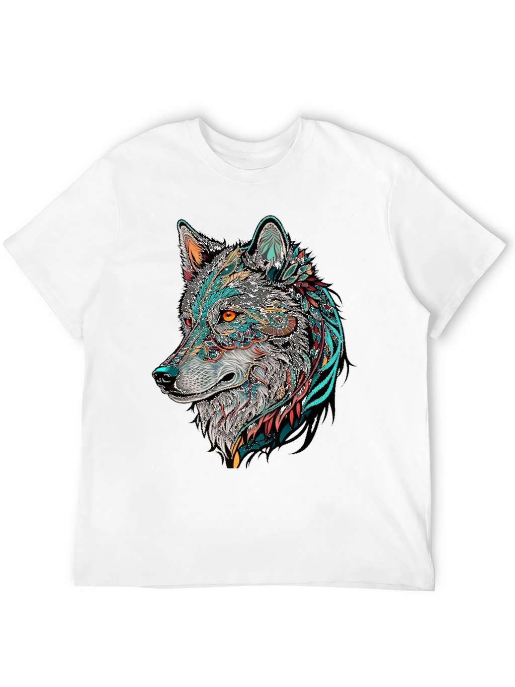 Wolf Graphic Print Black T-Shirt