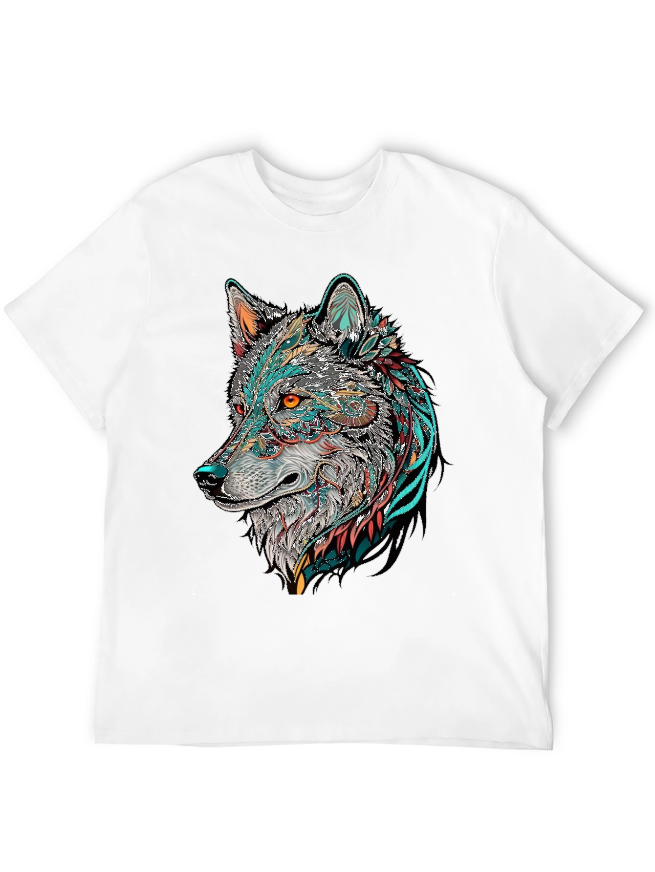 Wolf Graphic Print Black T-Shirt