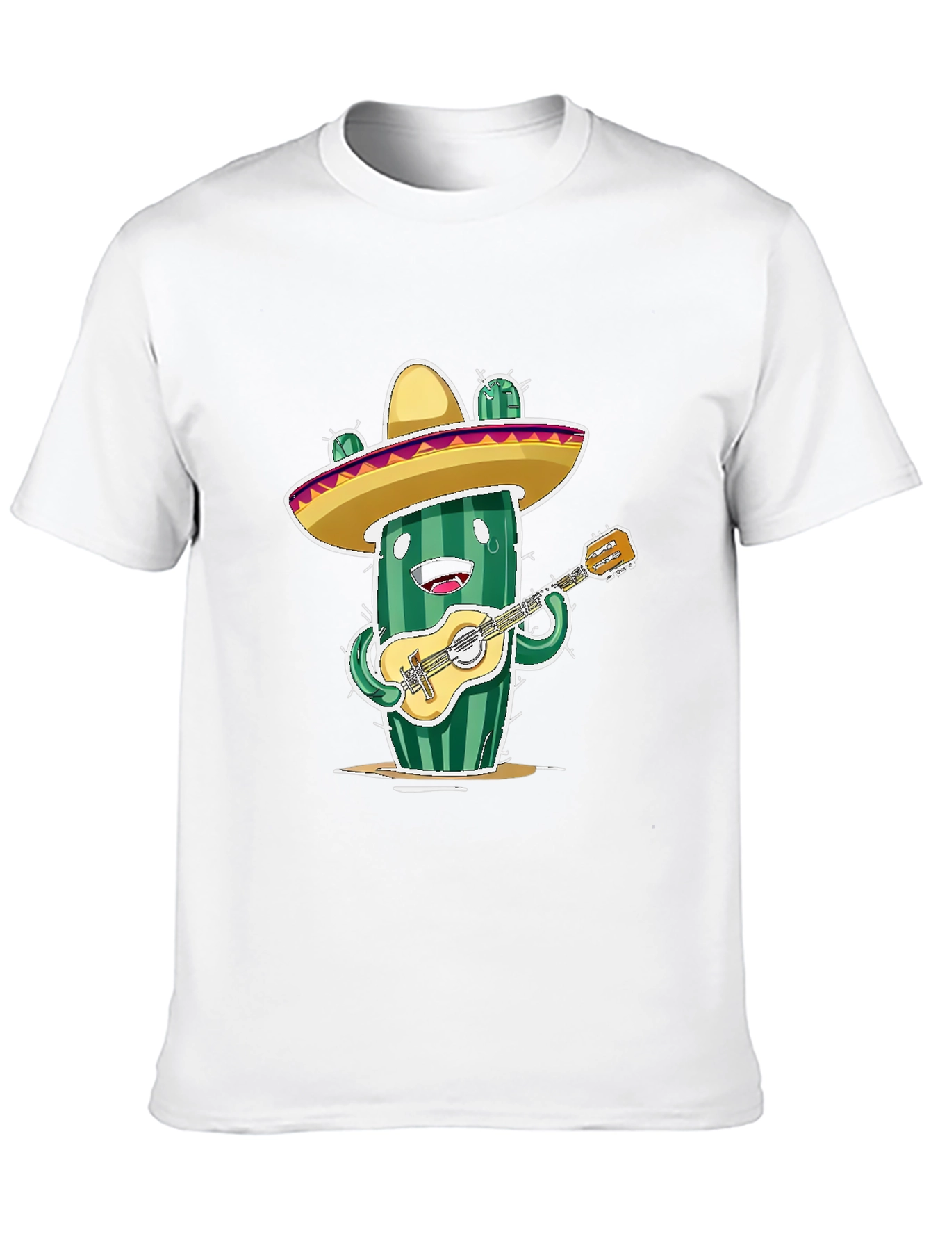Cactus Musician Graphic Tee - Playful Novelty T-Shirt