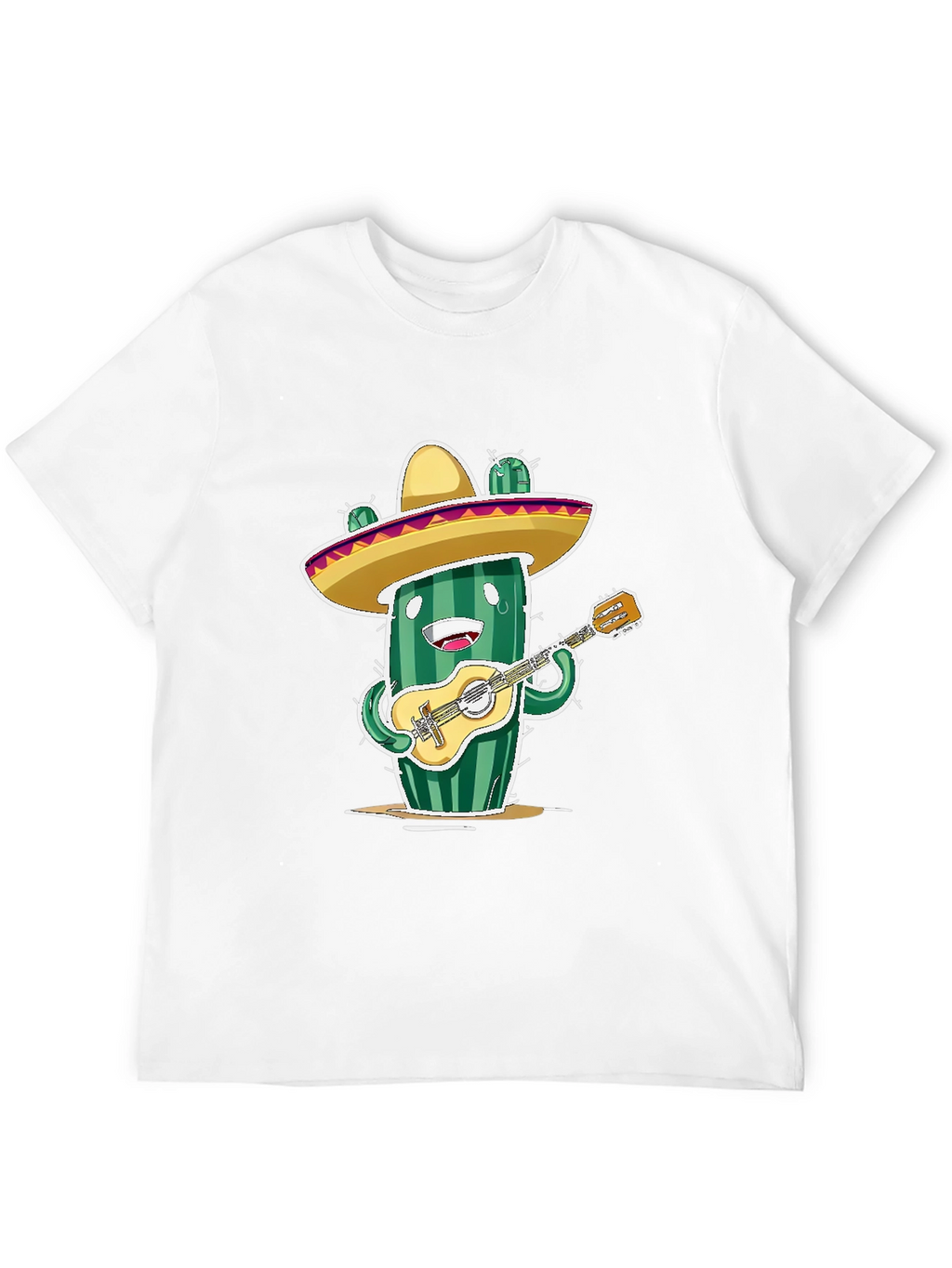 Cactus Musician Graphic Tee - Playful Novelty T-Shirt