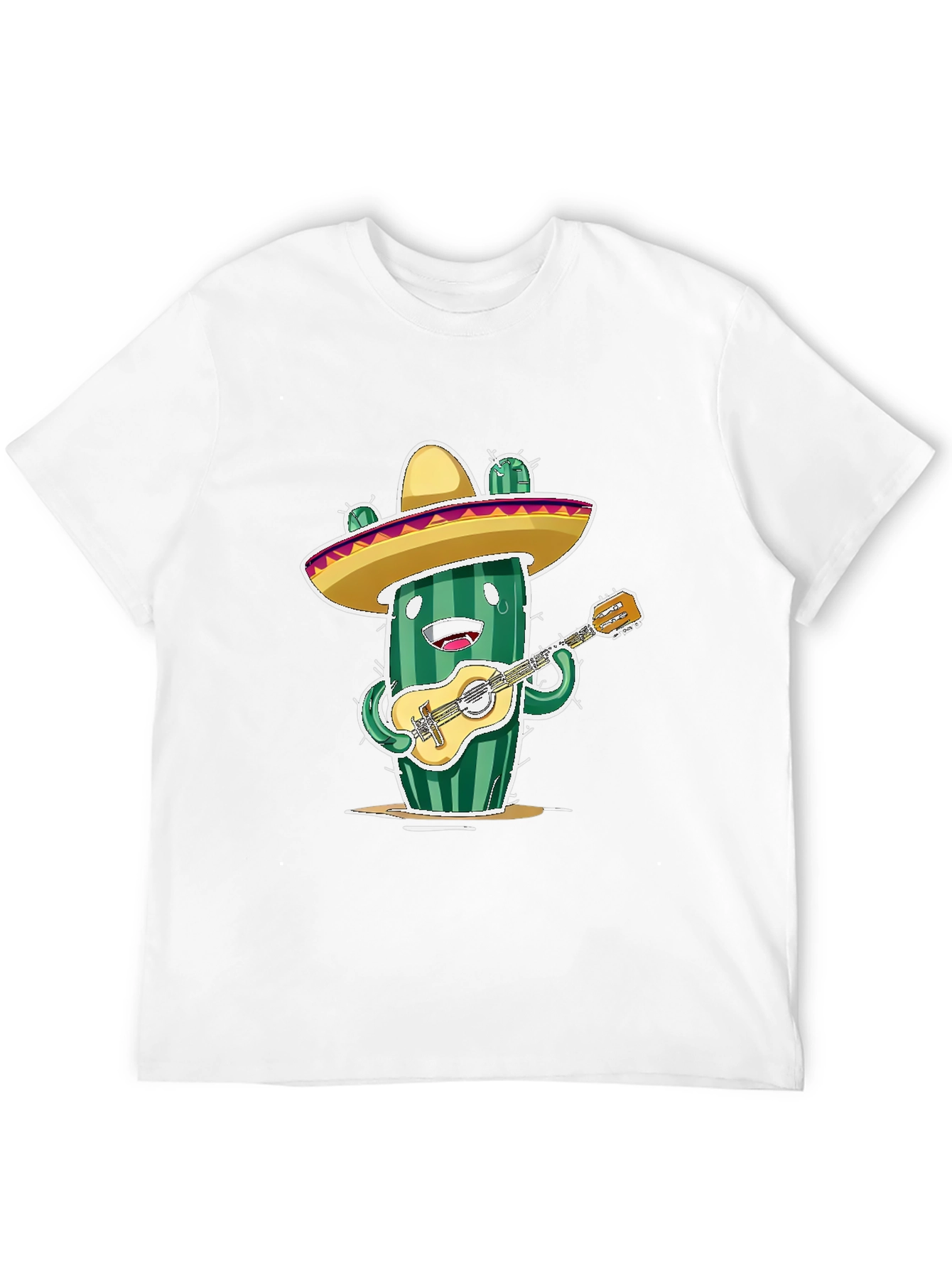 Cactus Musician Graphic Tee - Playful Novelty T-Shirt
