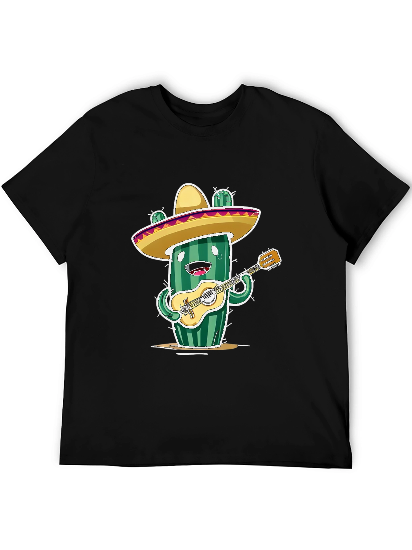 Cactus Musician Graphic Tee - Playful Novelty T-Shirt