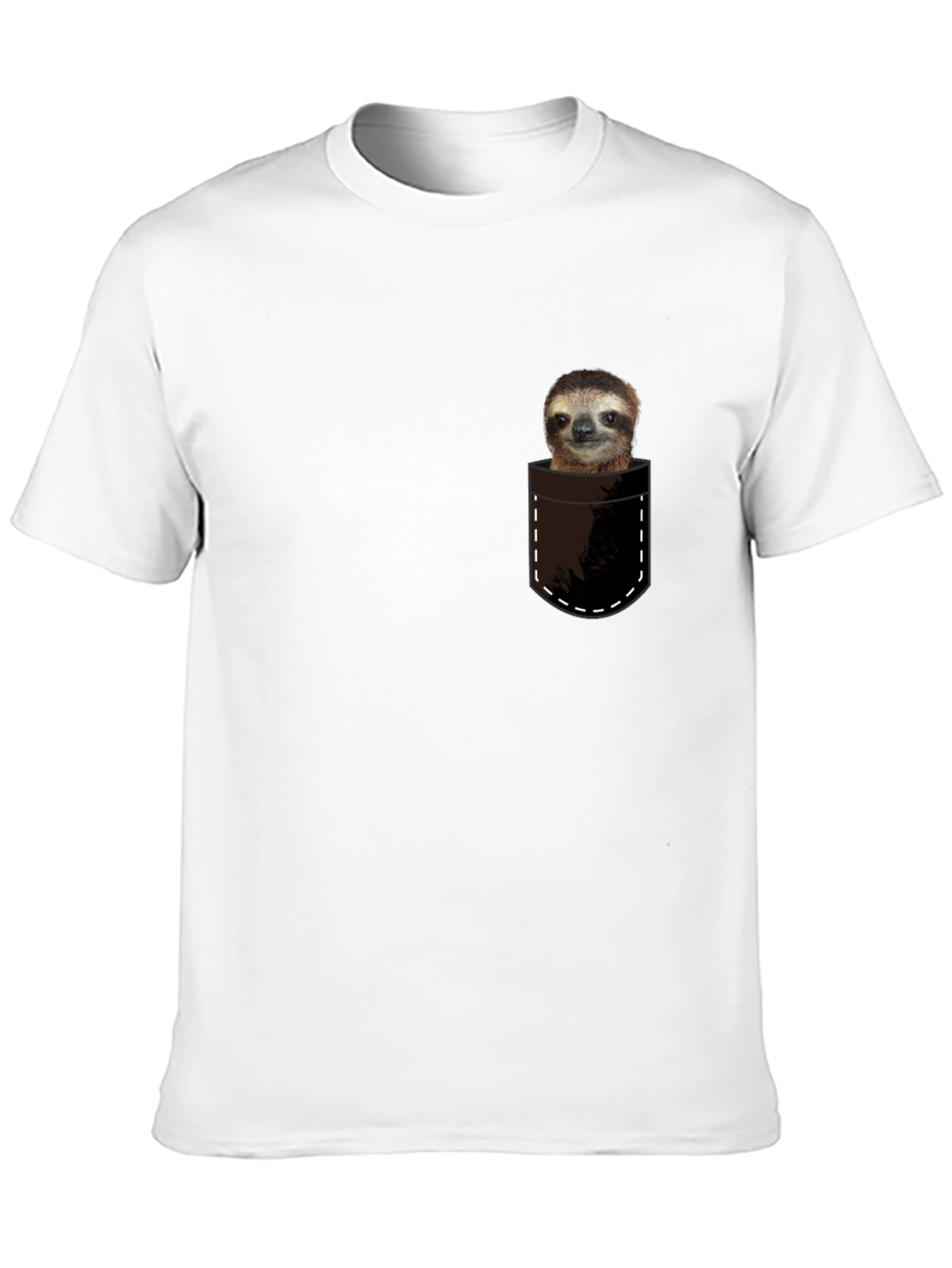 Sloth in Pocket T-Shirt - Cute & Funny