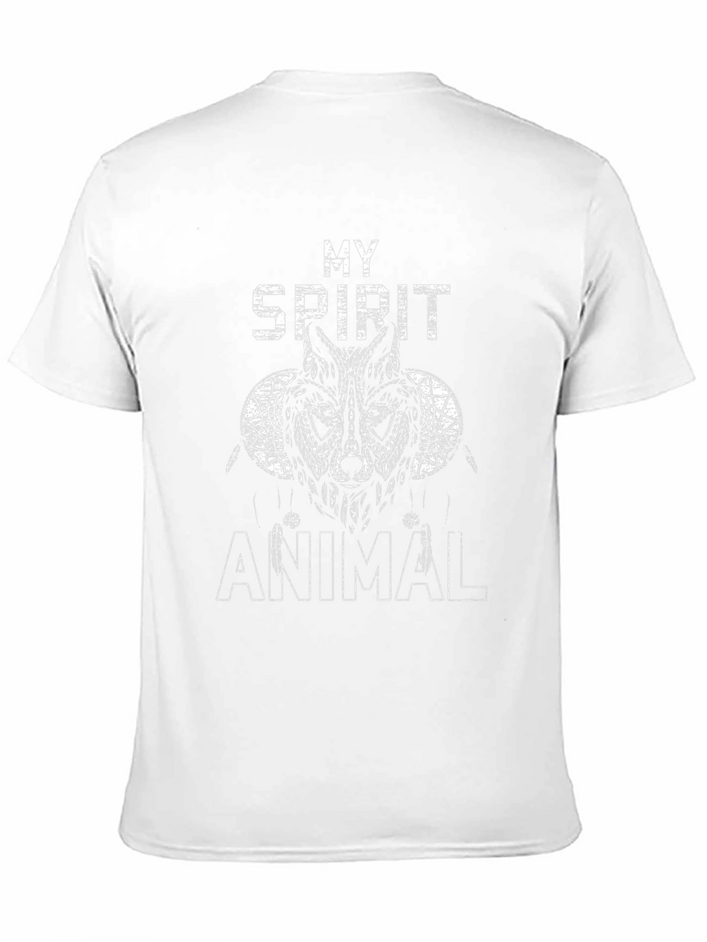 Spirit Animal Wolf Graphic Tee - Black Cotton T-Shirt