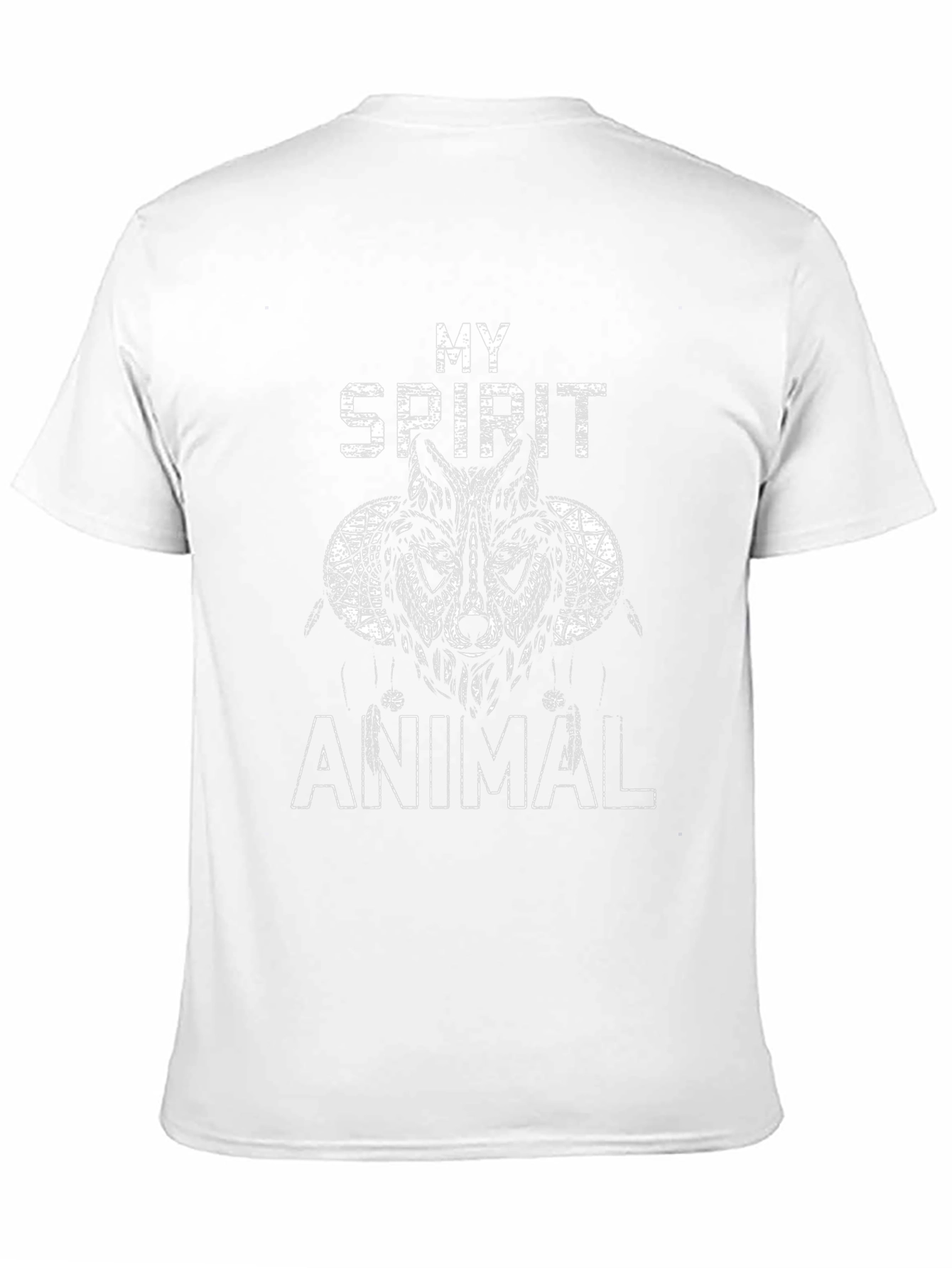 Spirit Animal Wolf Graphic Tee - Black Cotton T-Shirt