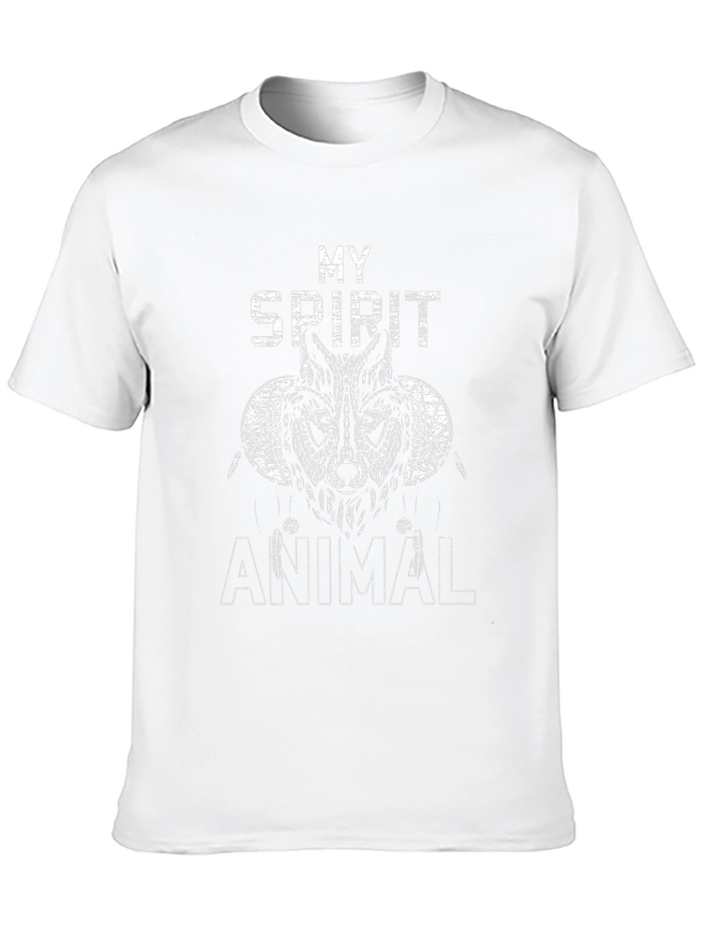 Spirit Animal Wolf Graphic Tee - Black Cotton T-Shirt
