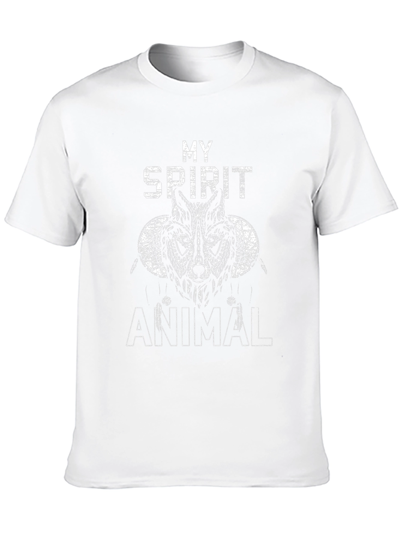 Spirit Animal Wolf Graphic Tee - Black Cotton T-Shirt