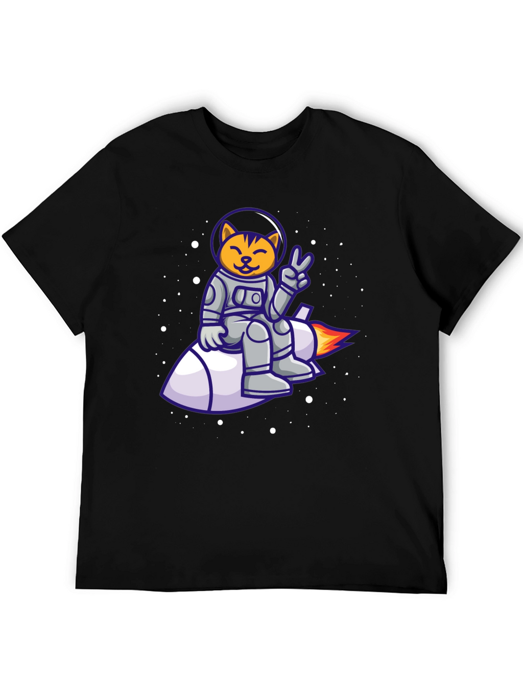 Cat Astronaut on Rocket T-Shirt