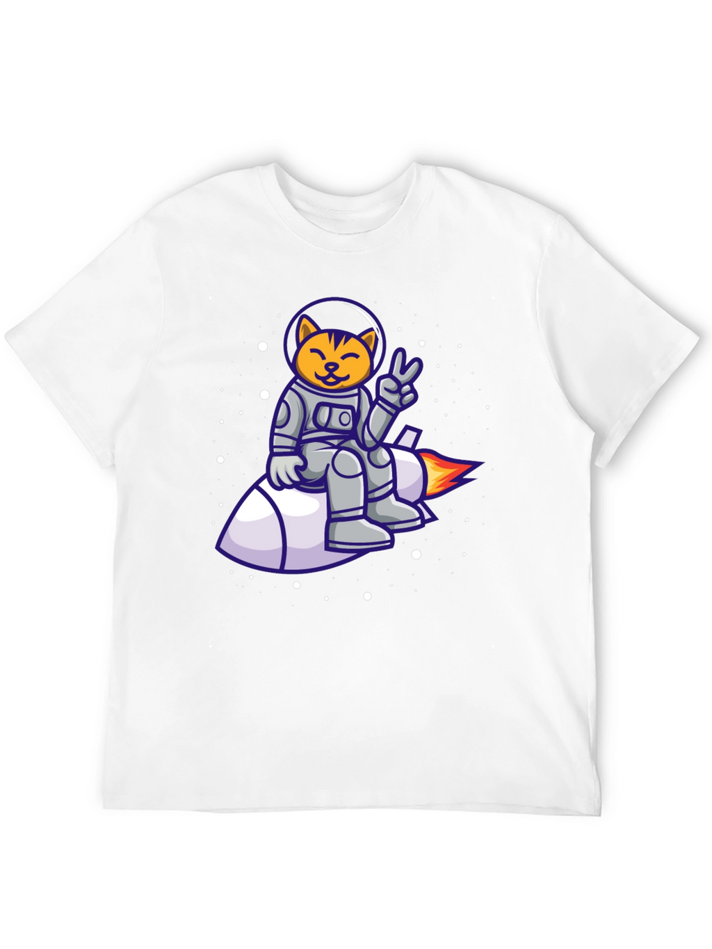 Cat Astronaut on Rocket T-Shirt