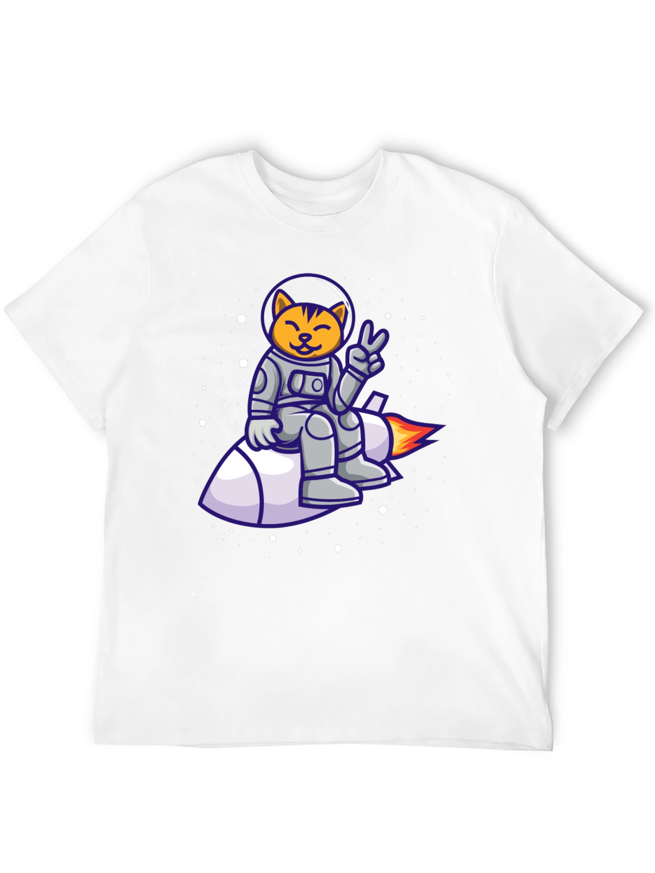 Cat Astronaut on Rocket T-Shirt