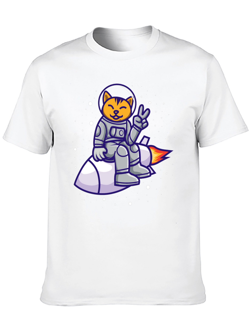 Cat Astronaut on Rocket T-Shirt
