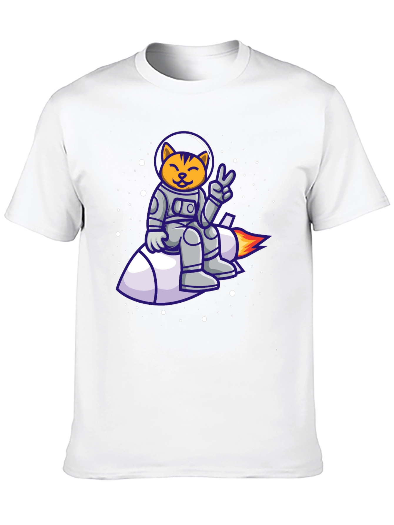 Cat Astronaut on Rocket T-Shirt