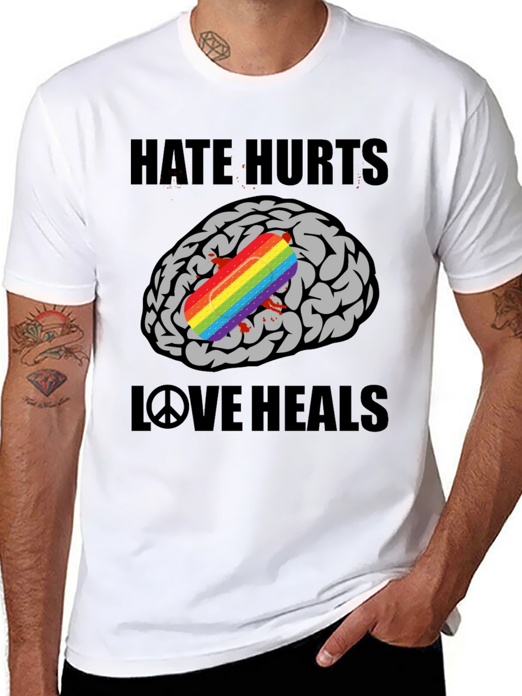 Hate Hurts Love Heals Graphic T-Shirt