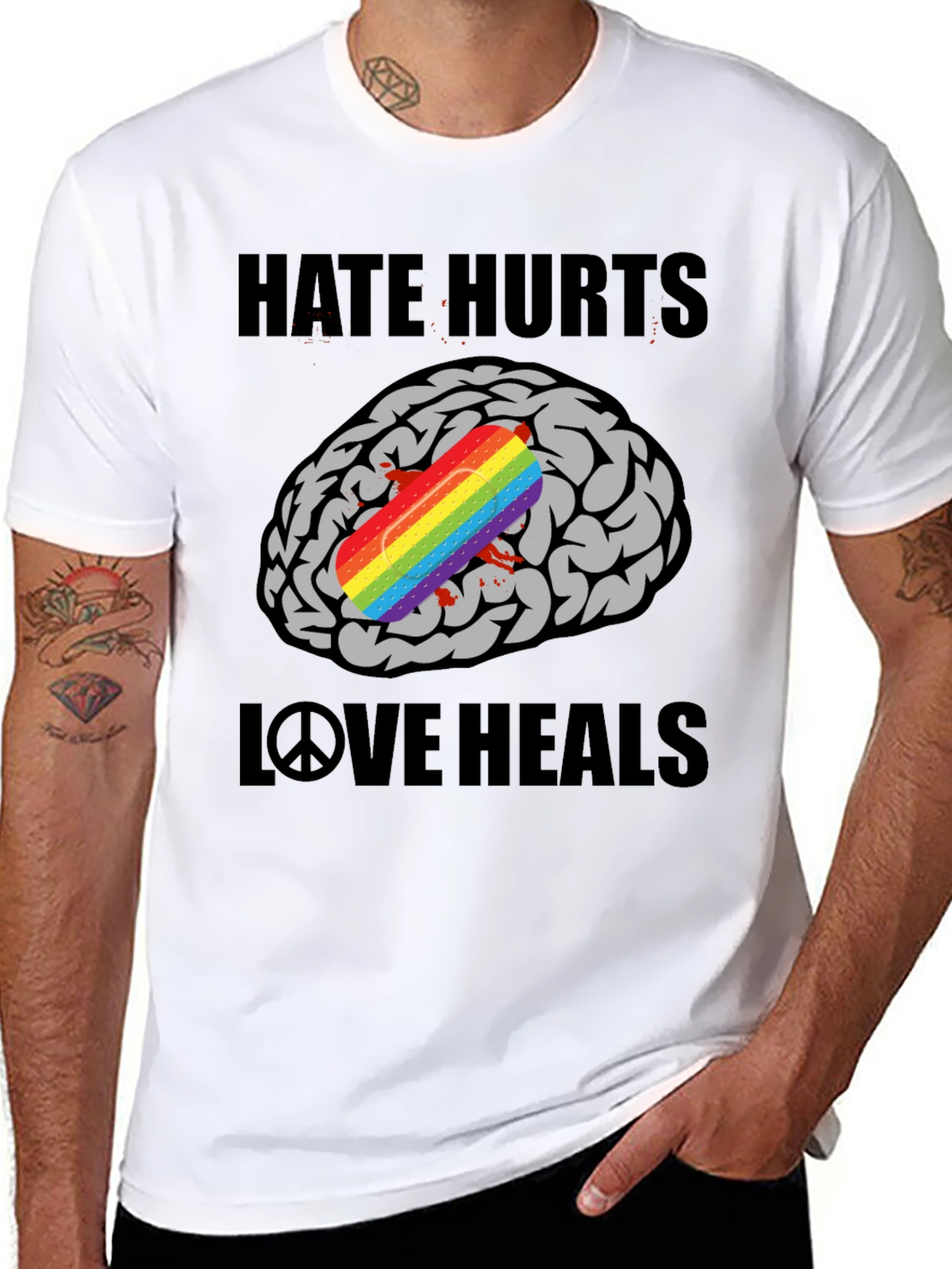 Hate Hurts Love Heals Graphic T-Shirt