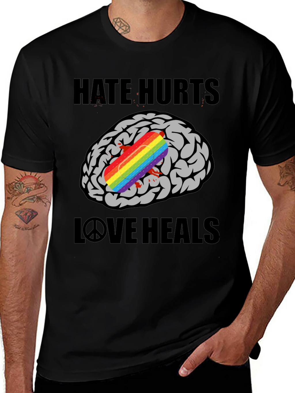 Hate Hurts Love Heals Graphic T-Shirt