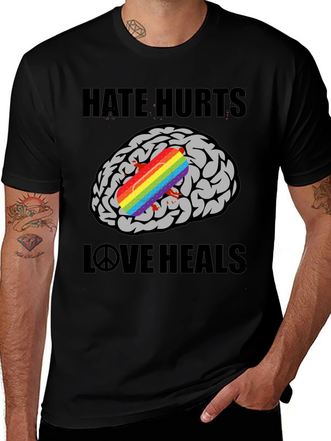 Hate Hurts Love Heals Graphic T-Shirt