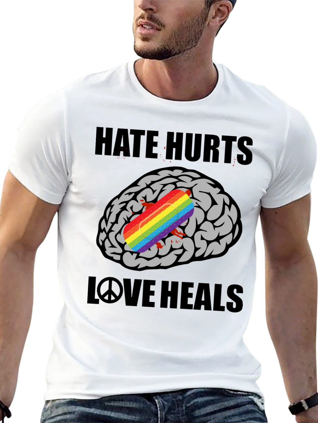 Hate Hurts Love Heals Graphic T-Shirt