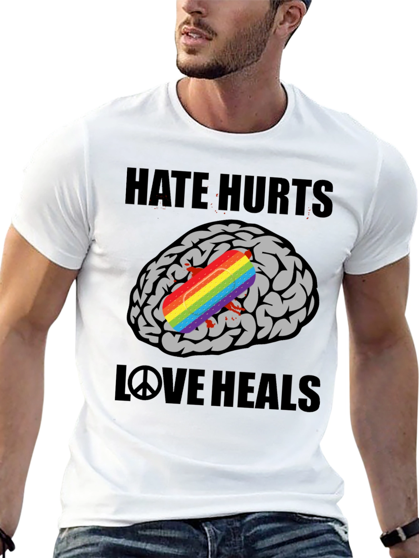 Hate Hurts Love Heals Graphic T-Shirt