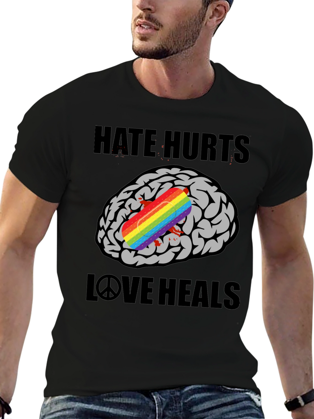 Hate Hurts Love Heals Graphic T-Shirt